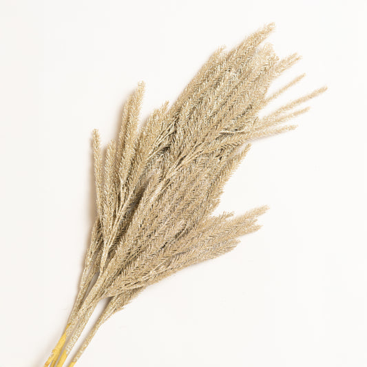 Planta hoja decorativa navidad plateada set x 4 85 cm