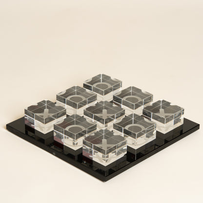 Pieza decorativa glass Tik Tak Toe 23x23x4 cm