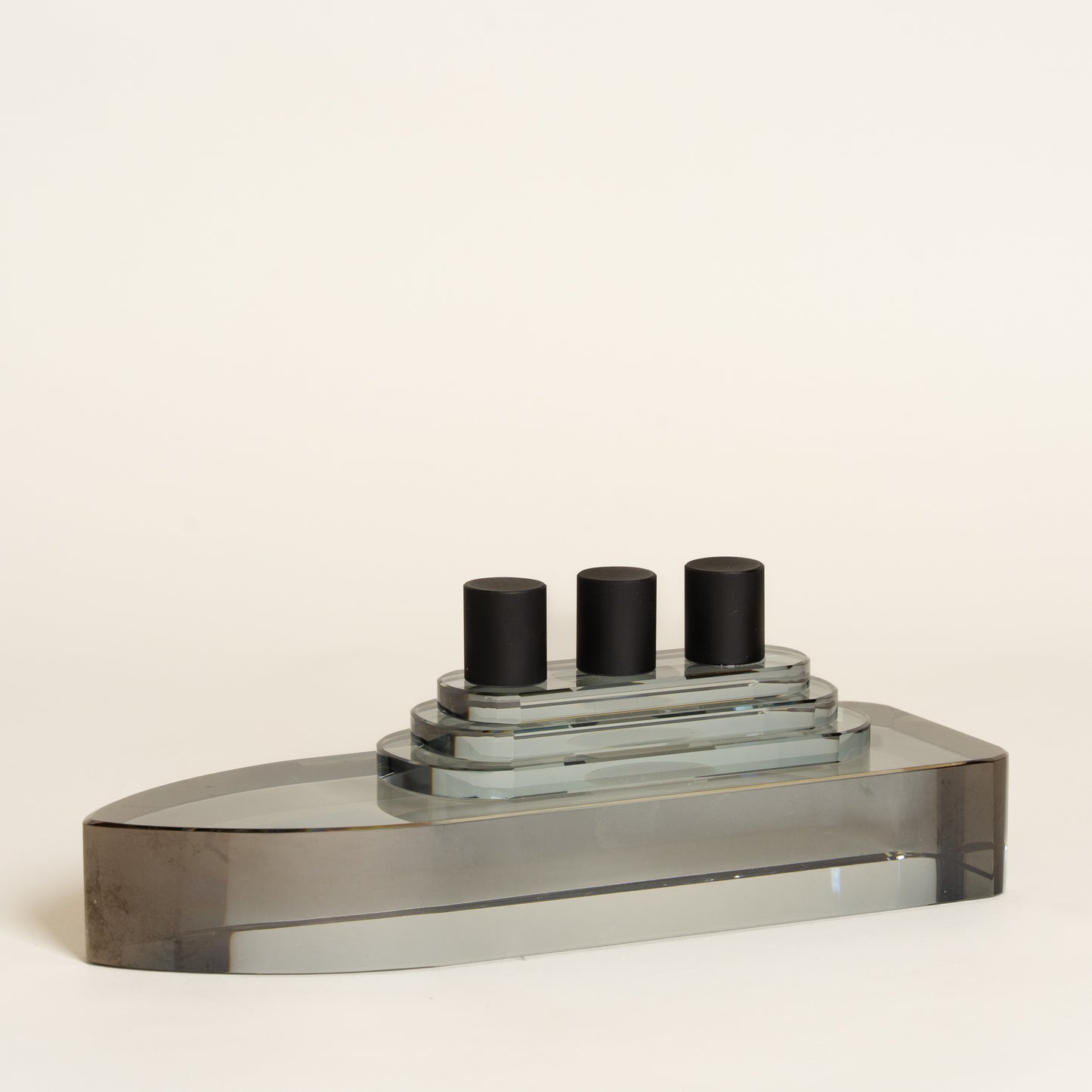 Pieza decorativa glass Barco 30x10x11 cm