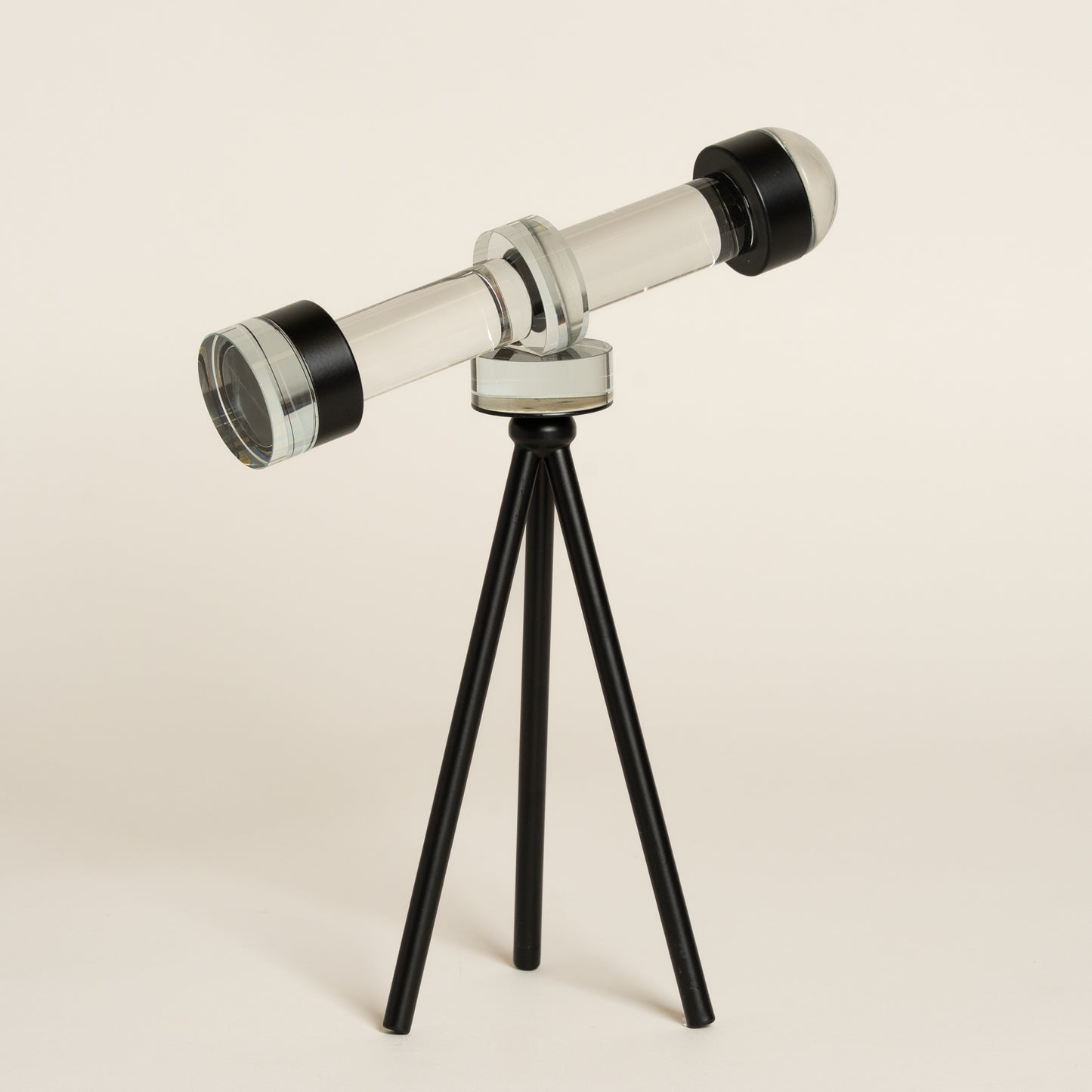 Pieza decorativa glass Telescope negro 20x20 cm