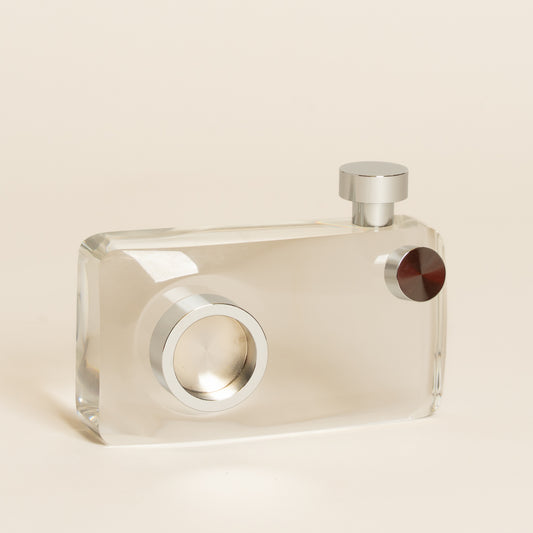 Pieza decorativa glass Photy glass plateada 13x3x7 cm