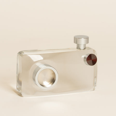 Pieza decorativa glass Photy glass plateada 13x3x7 cm
