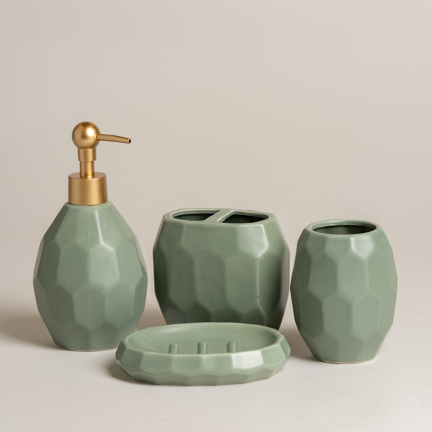 Dispenser para baño de ceramica verde Xaona