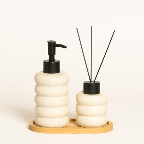 Dispenser para baño de ceramica Trey blanco