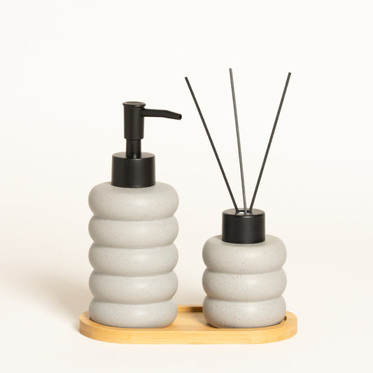 Dispenser para baño de ceramica Trey gris