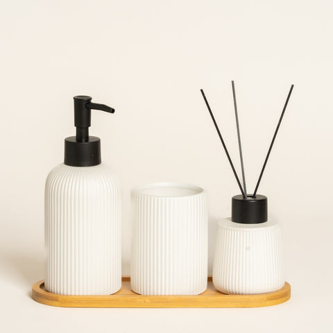 Dispenser para baño de ceramica Nebula blanco