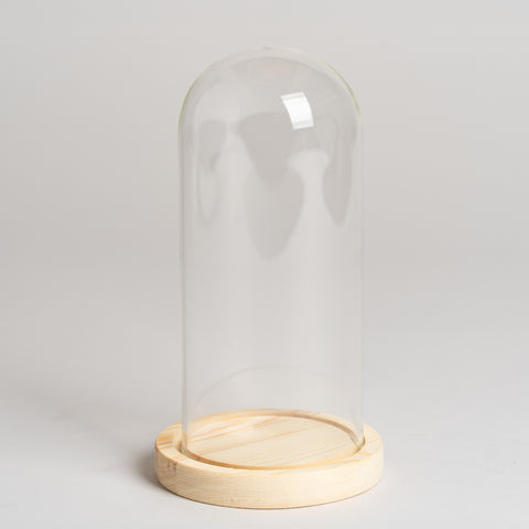 Posavela de vidrio con base madera bella medida 11 x 27cm