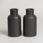 Jarron cuello alto negro set x 2 10x21 cm