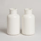 Jarron cuello alto blanca set x 2 medidas 10.5x21.5cm
