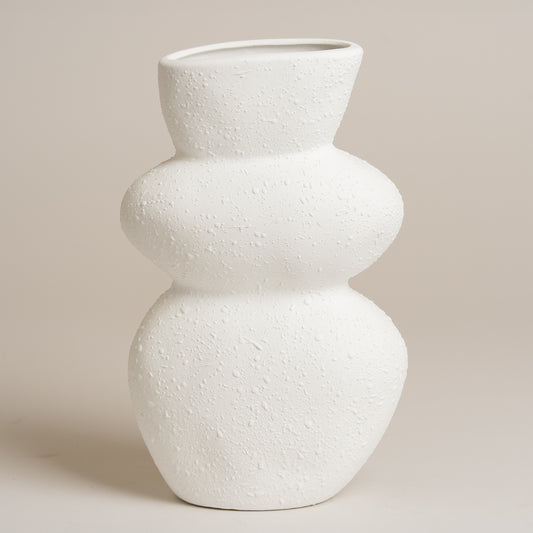 Florero ceramica Poe blanco M 7x24 cm