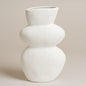 Florero ceramica Poe blanco M 7x24 cm