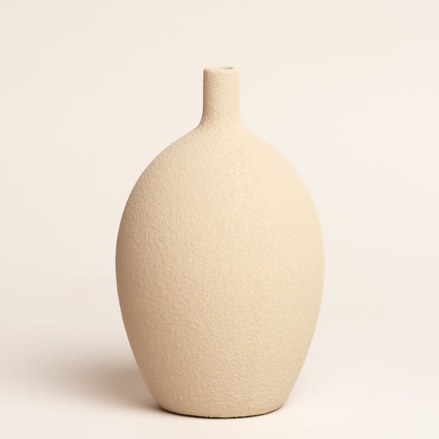 Jarron ceramica Argan beige 13x13x23 cm