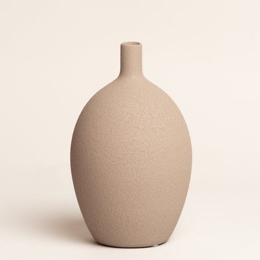 Jarron ceramica Argan gris 13x13x23 cm