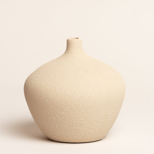 Jarron ceramica Argan beige 16x16x16 cm