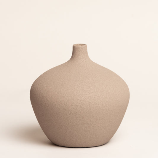 Jarron ceramica Argan gris 16x16x16 cm