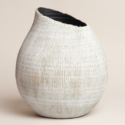 Jarron ceramica Ancient white 20x30 cm