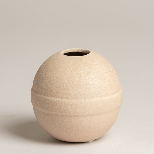 Jarron ceramica ball blanco hueso small 10 cm