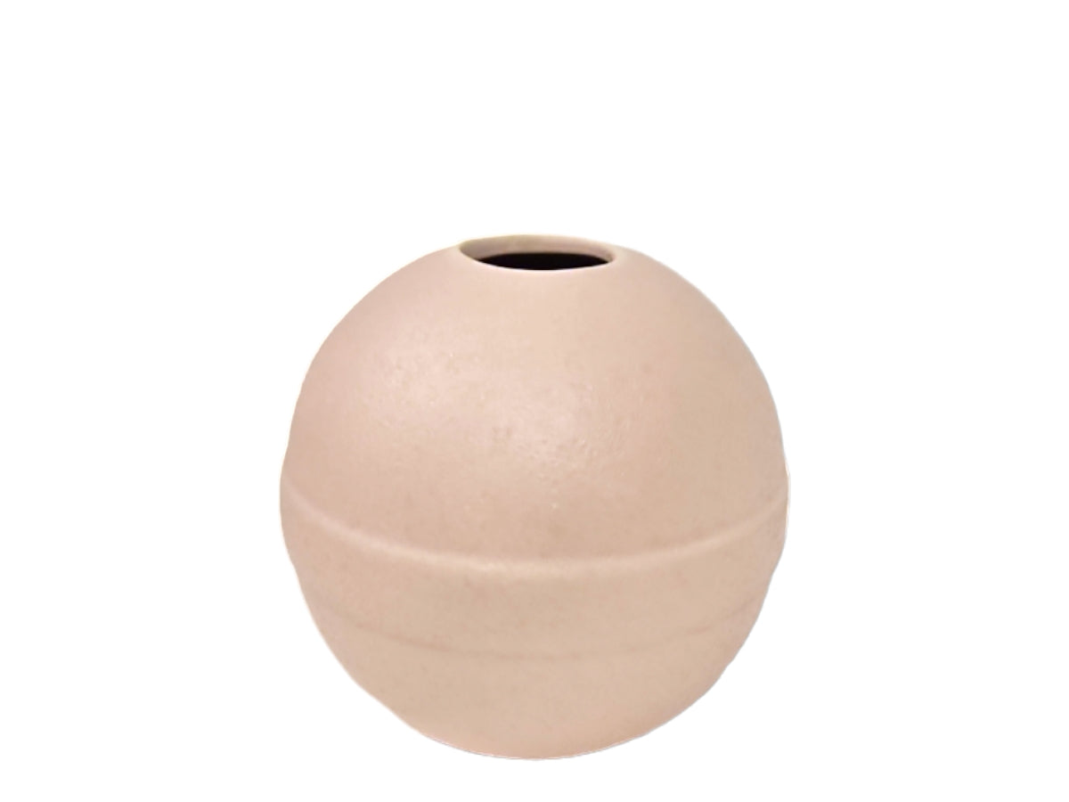 Jarron ceramica ball rosa nude small 10 cm