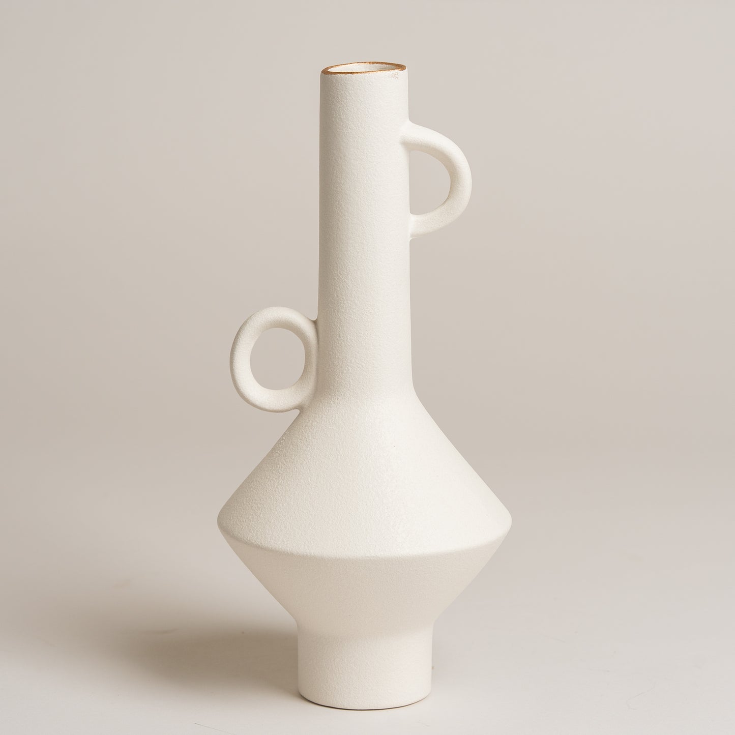 Jarron ceramica geo white 13 13 29 cm