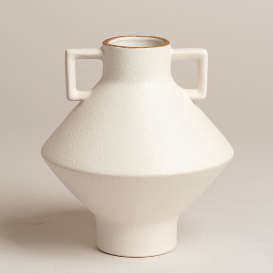 Jarron ceramica geo white 18*18*19.5cm