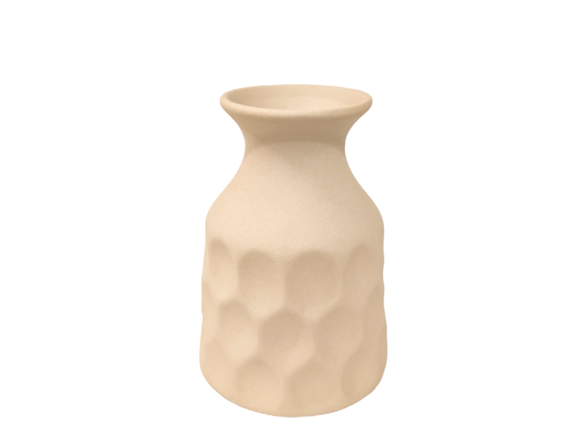 Florero de ceramica Dots crema 10x13 cm