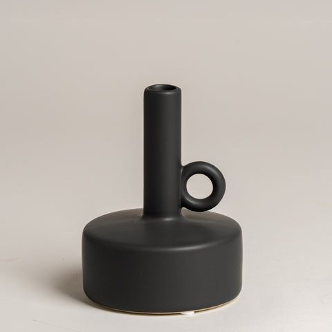 Jarron ceramica Luke negro 11x15 cm