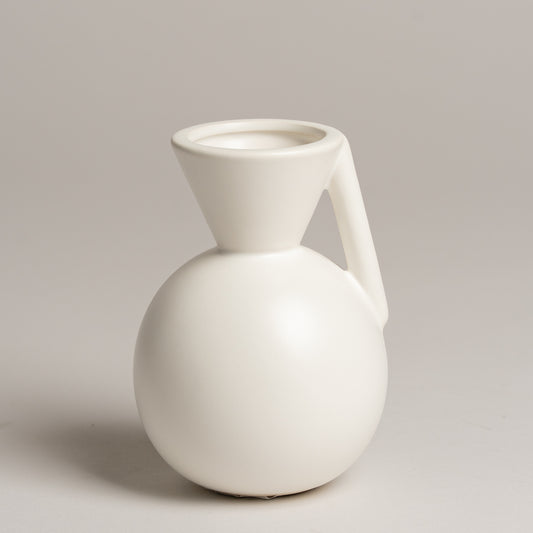 Jarron ceramica Tucci blanco 10x14 cm