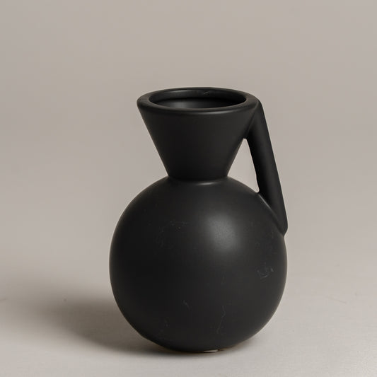 Jarron ceramica Tucci negro 10x14 cm