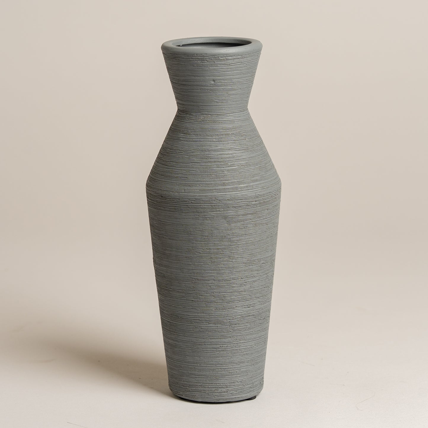 Jarron ceramica Mack gris texturado  9x25 cm