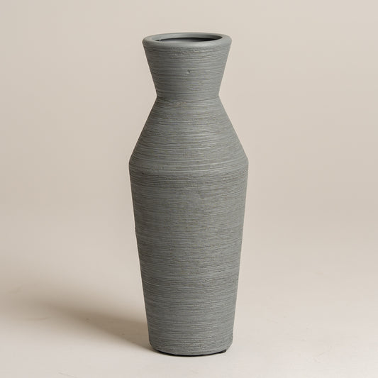 Jarron ceramica Mack gris texturado  9x25 cm
