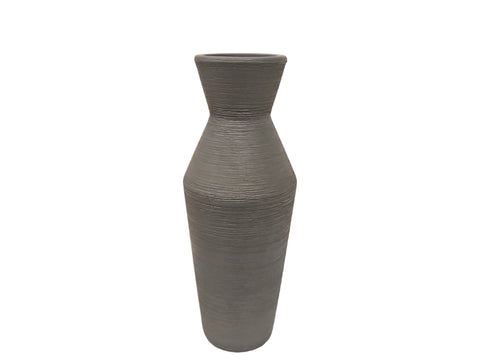 Jarron ceramica Mack gris texturado  9x25 cm