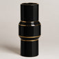 Jarron ceramica Lux negro y dorado 10x30 cm