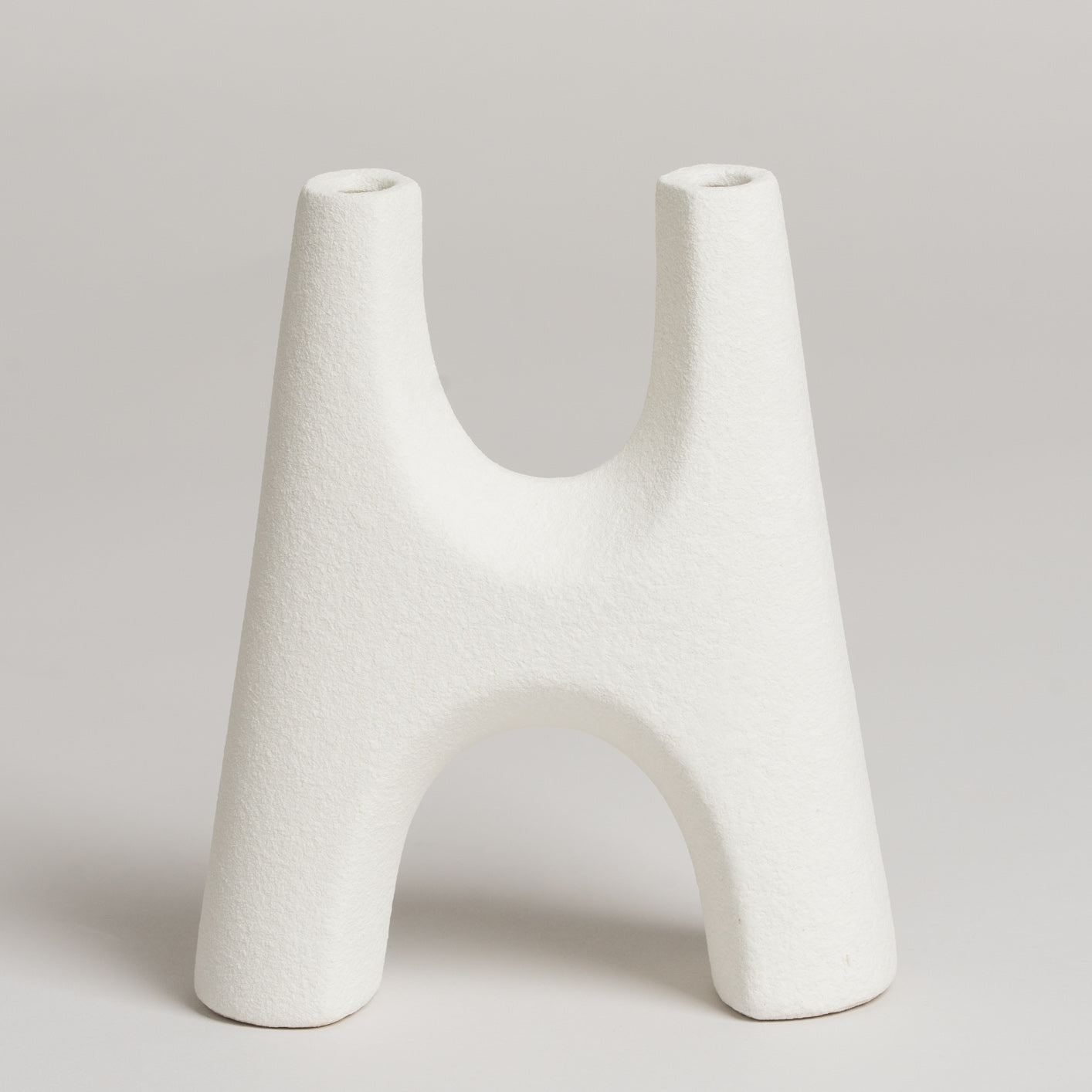 Florero ceramica H blanco 13x16 cm