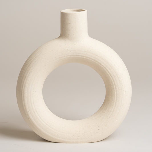 Florero ceramica Jade blanco L 23x26 cm