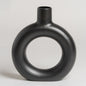 Florero ceramica Jade negro l 23x26 cm