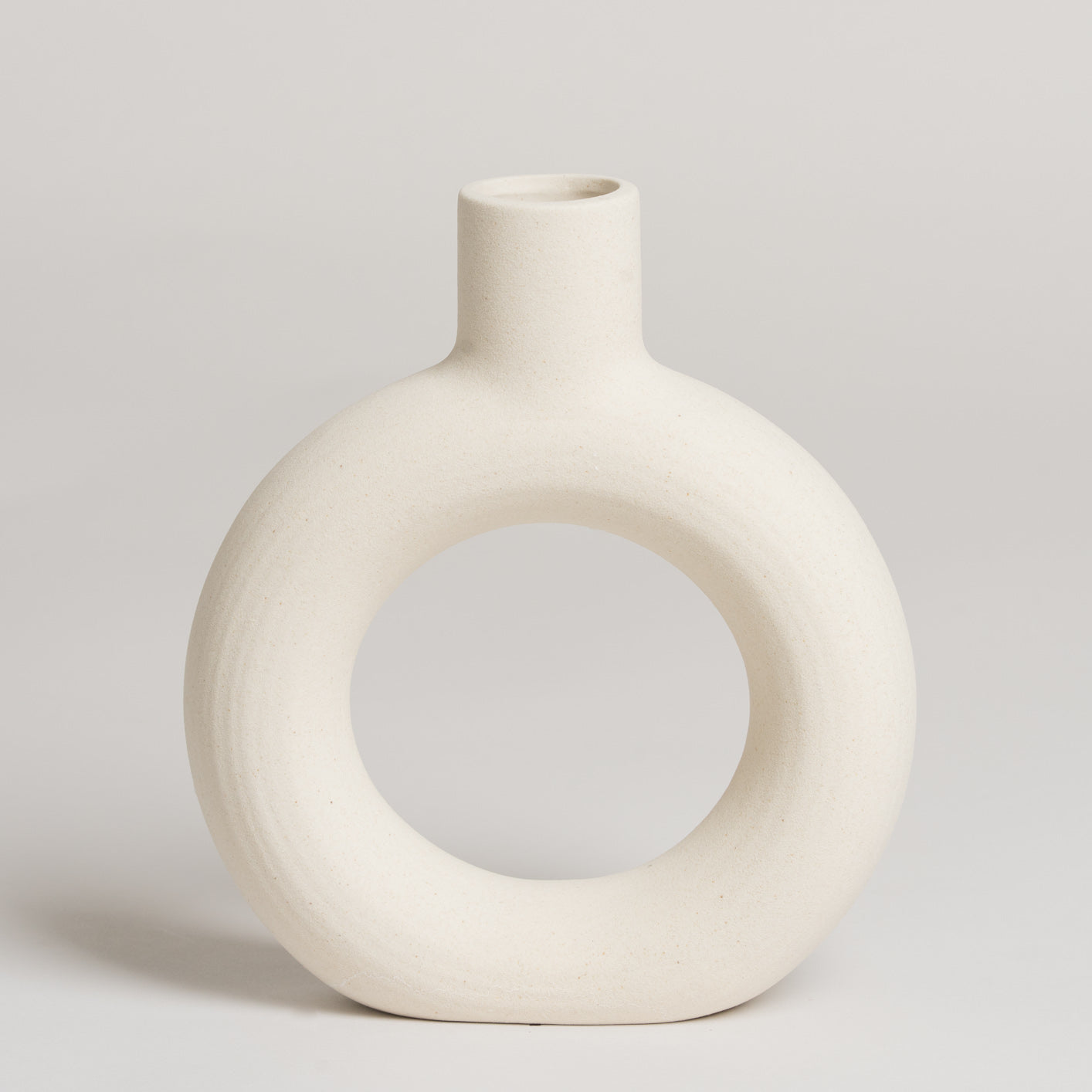 Florero ceramica Jade blanco M 17x20 cm