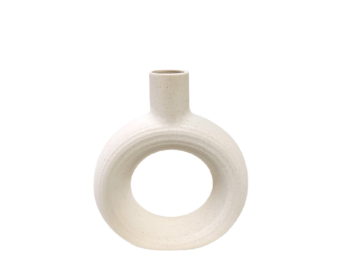 Florero ceramica Jade blanco S 12x14 cm