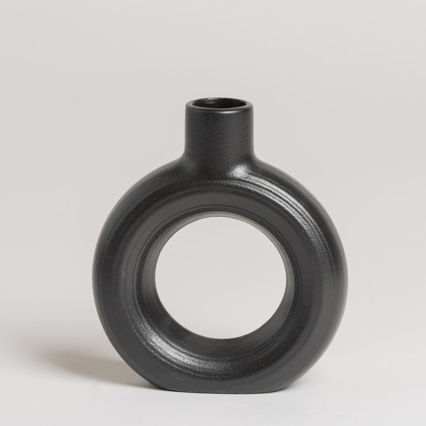 Florero ceramica Jade negro s 12x14 cm