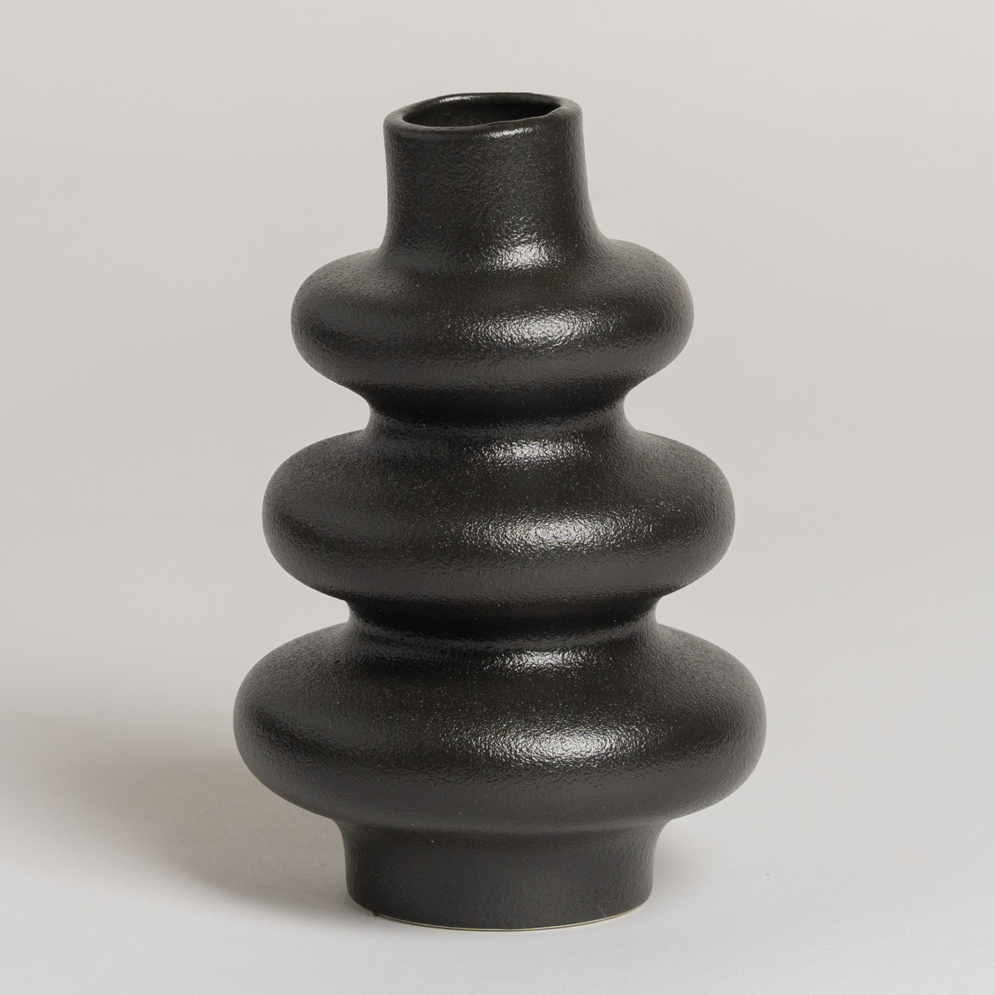 Florero ceramica Urulette negro l 11x18 cm