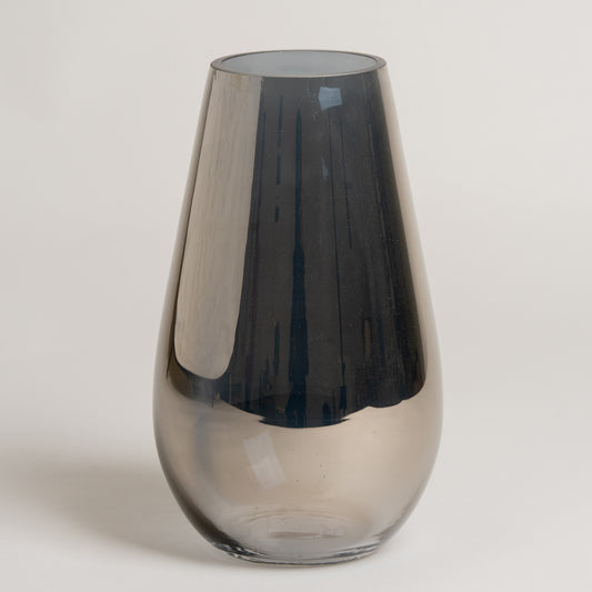 Florero de vidrio Belly negro 25 cm