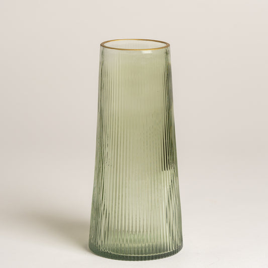 Florero vidrio Selvatic green 10x22cm