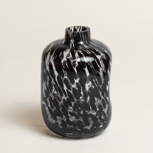 Florero vidrio Alaris black 12x17 cm