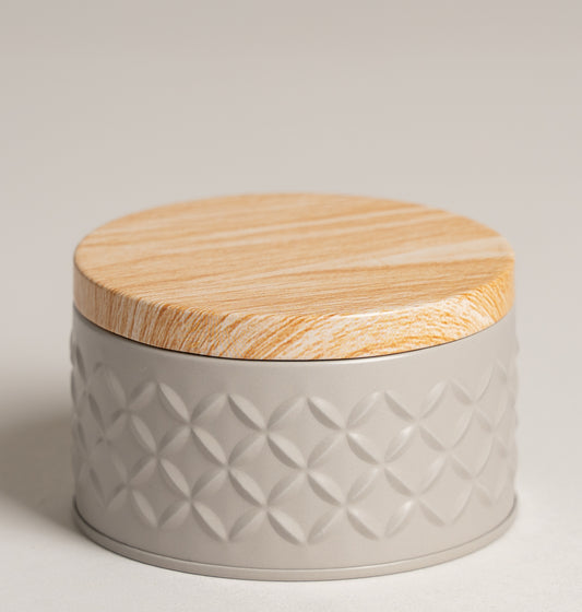 Lata tapa tipo madera base vison 10x6 cm