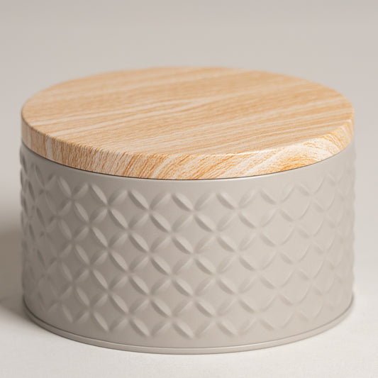 Lata tapa tipo madera base vison 13x8 cm