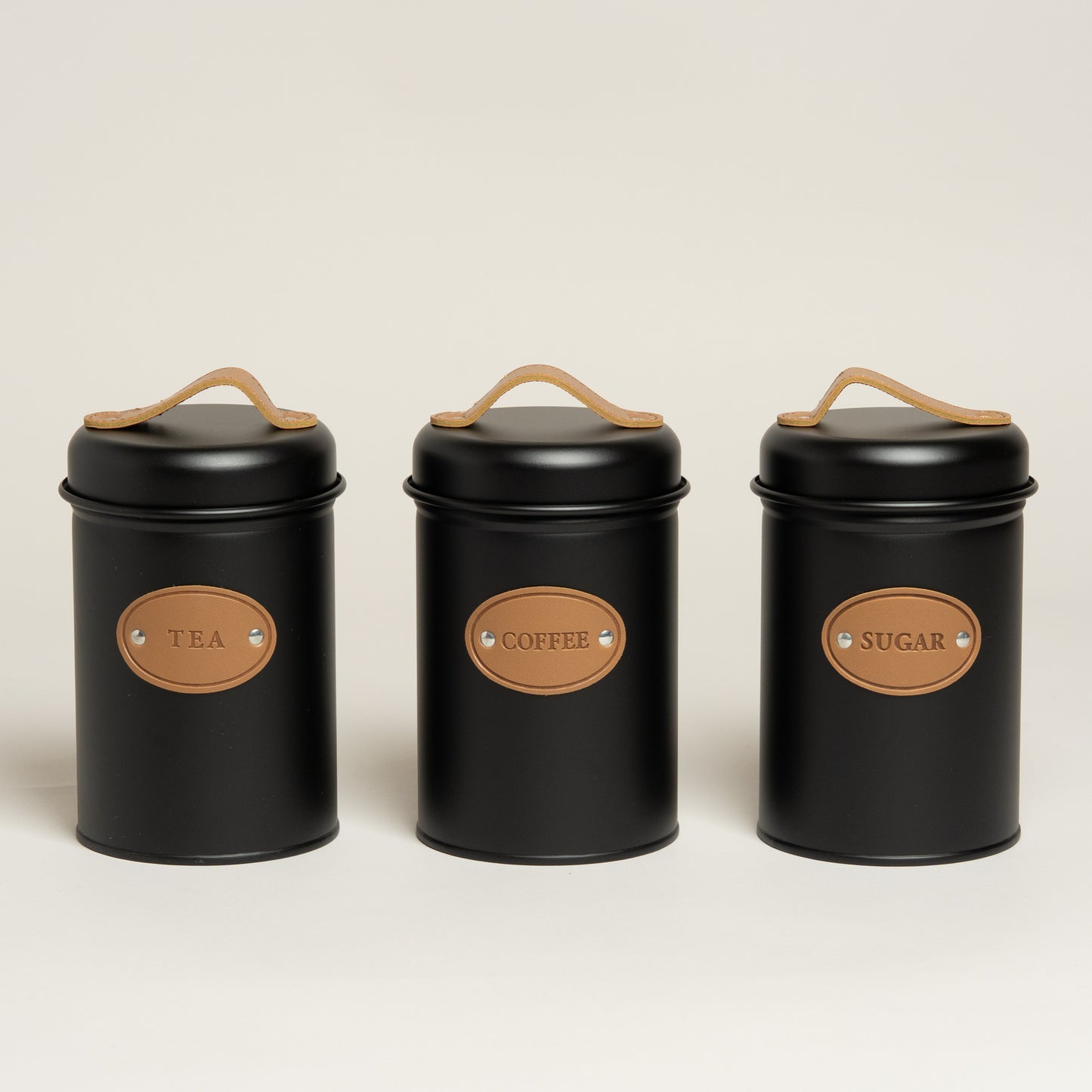 Frasco metalico Coreen negro set x 3 10x16 cm