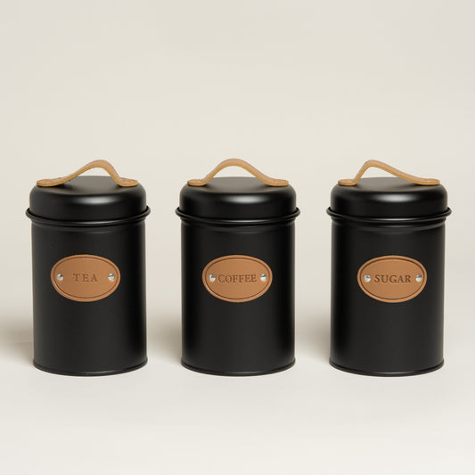 Frasco metalico Coreen negro set x 3 10x16 cm