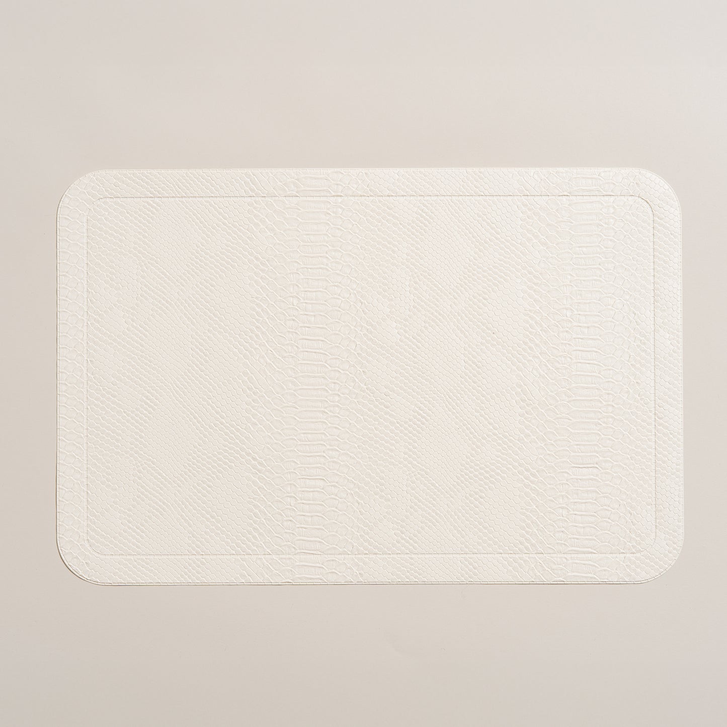 Individual rectangular de pu blanco con tramado Set x 6 30x45 cm
