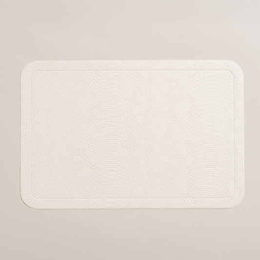 Individual rectangular de pu blanco con tramado Set x 6 30x45 cm