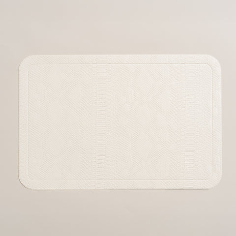 Individual rectangular de pu blanco con tramado Set x 6 30x45 cm