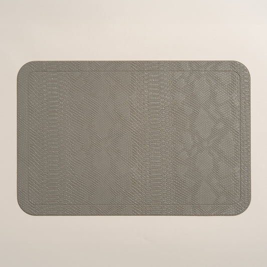 Individual rectangular de pu gris con tramado Set x 6 30x45 cm